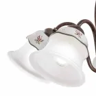 Lustre 3 ou 5 lumières en fer, céramique peinte à la main et verre - Ferrara Viadurini