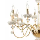 Lustre Classique 30 Lumières en Porcelaine et Verre Soufflé de Luxe - Eteria Viadurini