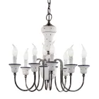 Lustre 8 Lumières Artisan Peint à la Main en Céramique et Laiton - Sanremo Viadurini