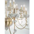 Lustre classique à 8 lumières en porcelaine et verre soufflé de luxe - Eteria Viadurini