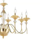 Lustre classique à 8 lumières en verre, cristal et métal de luxe - Flandre Viadurini