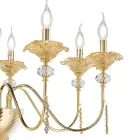 Lustre classique à 8 lumières en verre, cristal et métal de luxe - Flandre Viadurini