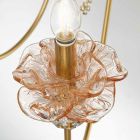 Lustre classique à 8 lumières en verre, cristal et métal de luxe - Flandre Viadurini
