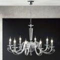 Lustre classique à 8 lumières en verre et cristal artisanal italien - Malaisie