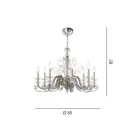 Lustre à 8 lumières en verre soufflé et cristal de luxe classique - Cassea Viadurini