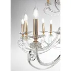 Lustre à 8 lumières en verre soufflé et cristal de luxe classique - Cassea Viadurini