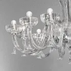 Lustre en verre vénitien fait main à 12 lumières, fabriqué en Italie - Regina Viadurini