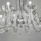 Lustre en verre vénitien fait main à 12 lumières, fabriqué en Italie - Regina Viadurini