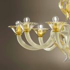 Lustre 15 lumières en verre vénitien blanc et or, fabriqué en Italie - Agustina Viadurini