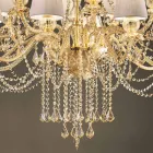 Lustre avec 16 lumières fait à la main en verre de Venise, fabriqué en Italie - Milagros Viadurini