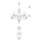 Lustre avec 16 lumières fait à la main en verre de Venise, fabriqué en Italie - Milagros Viadurini