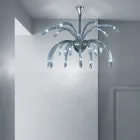 Lustre en verre vénitien à 21 lumières fait à la main en Italie - Jason Viadurini