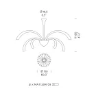 Lustre en verre vénitien à 21 lumières fait à la main en Italie - Jason Viadurini