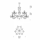Lustre avec 27 lumières en verre de Venise blanc, fait à la main en Italie - Regina Viadurini