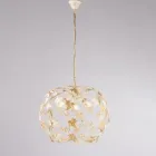 Lustre à trois lumières en métal et cristal pour le salon – Orchidea Viadurini