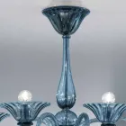 Lustre en verre artisanal à 5 lumières de Venise, fabriqué en Italie - Margherita Viadurini