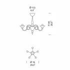 Lustre en verre artisanal à 5 lumières de Venise, fabriqué en Italie - Margherita Viadurini