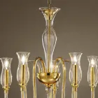 Lustre 5 lumières fait main en Italie en verre vénitien - Vittoria Viadurini