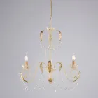 Lustre à 5 lumières en métal et cristal pour un éclairage spectaculaire – Perla Viadurini