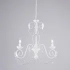 Lustre à 5 lumières en métal et cristal pour un éclairage spectaculaire – Perla Viadurini