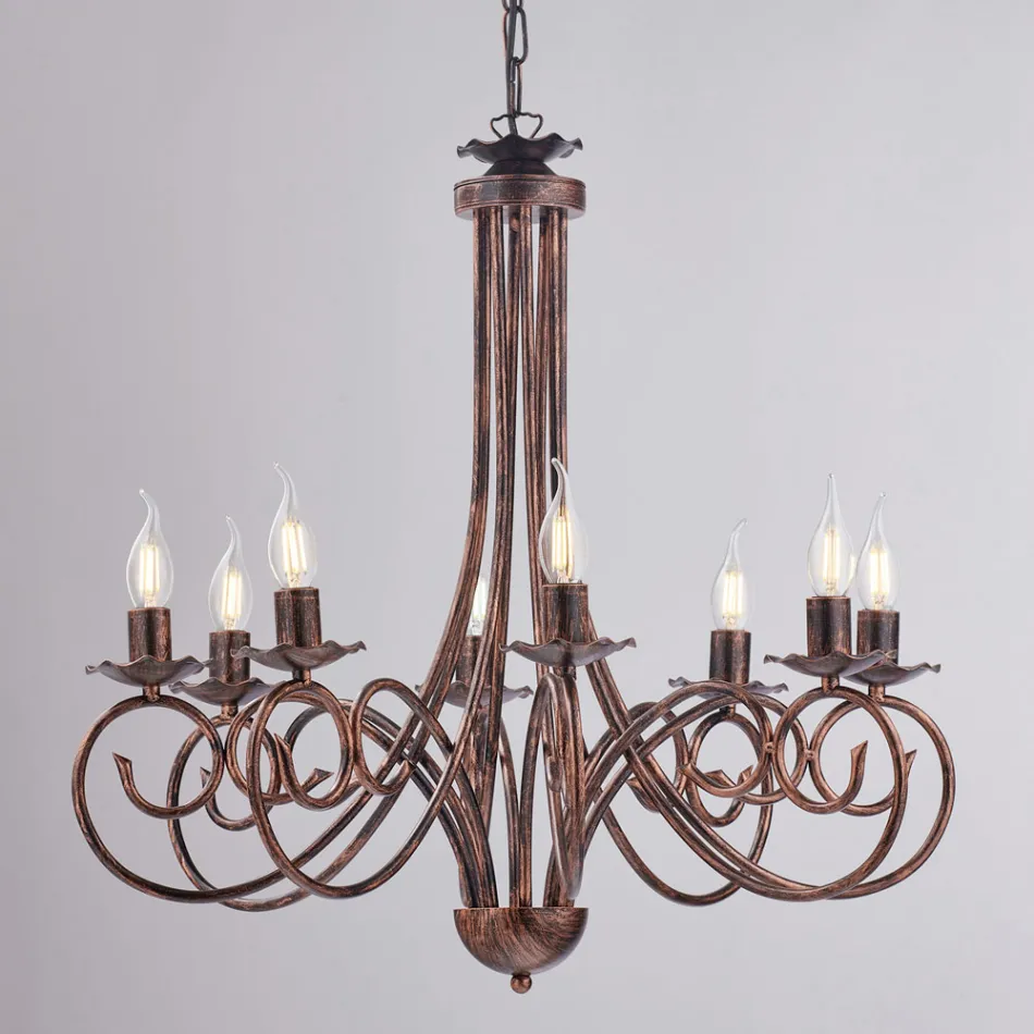 Lustre à cinq lumières en métal et verre pour une lumière équilibrée et diffuse – Laguna Viadurini