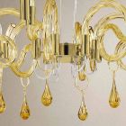Lustre en verre de Venise fait main à 6 lumières fabriqué en Italie - Bernadette Viadurini