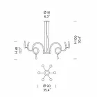 Lustre en verre de Venise fait main à 6 lumières fabriqué en Italie - Bernadette Viadurini