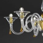 Lustre en verre vénitien fait main à 6 lumières, fabriqué en Italie - Margherita Viadurini
