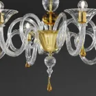 Lustre en verre vénitien fait main à 6 lumières, fabriqué en Italie - Margherita Viadurini