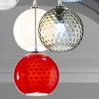 Lustre 7 Lumières en Verre de Venise Soufflé à la Main - Bulles Balloton Viadurini