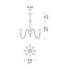 Lustre Artisan à 8 Lumières en Verre Vénitien Fumé Fabriqué en Italie - Vittoria Viadurini