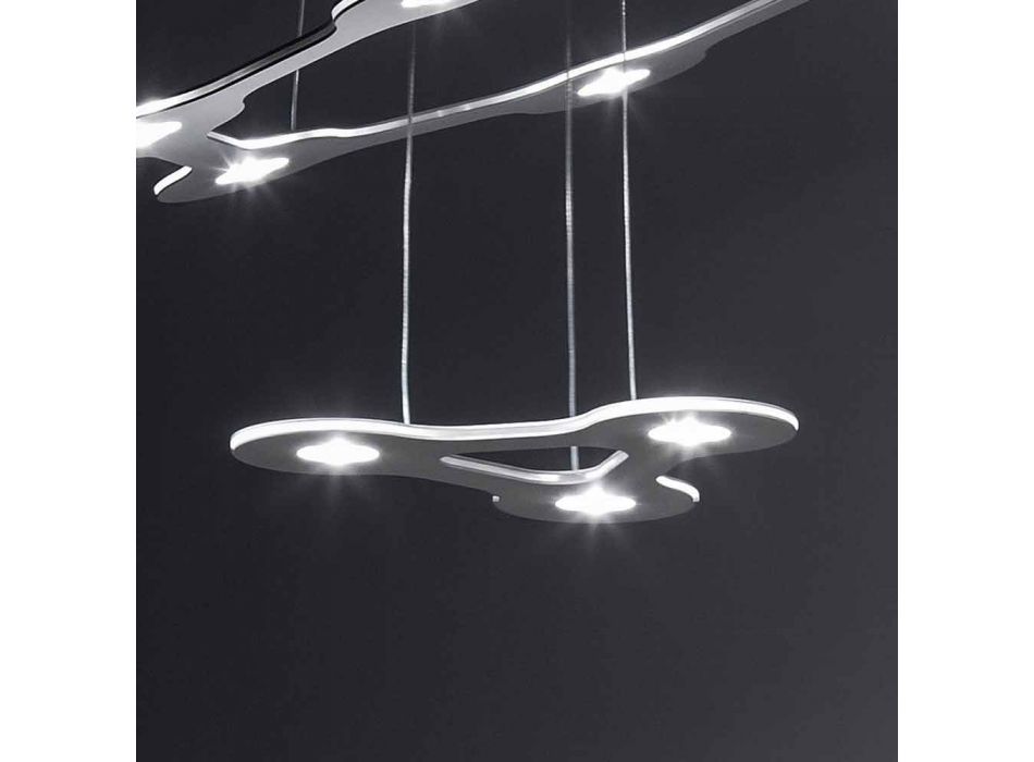 Lustre 9 Lumières en Aluminium Peint Finement Fabriqué en Italie - Flash Viadurini