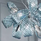 Lustre en verre vénitien à 9 lumières, fait à la main en Italie - Diamonique Viadurini