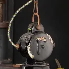 Lustre cloche en céramique vintage et métal Angela Ferroluce Viadurini