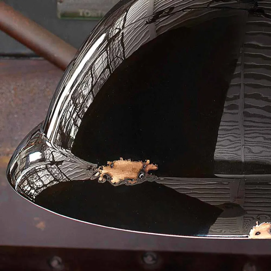 Lustre cloche en céramique vintage et métal Angela Ferroluce Viadurini