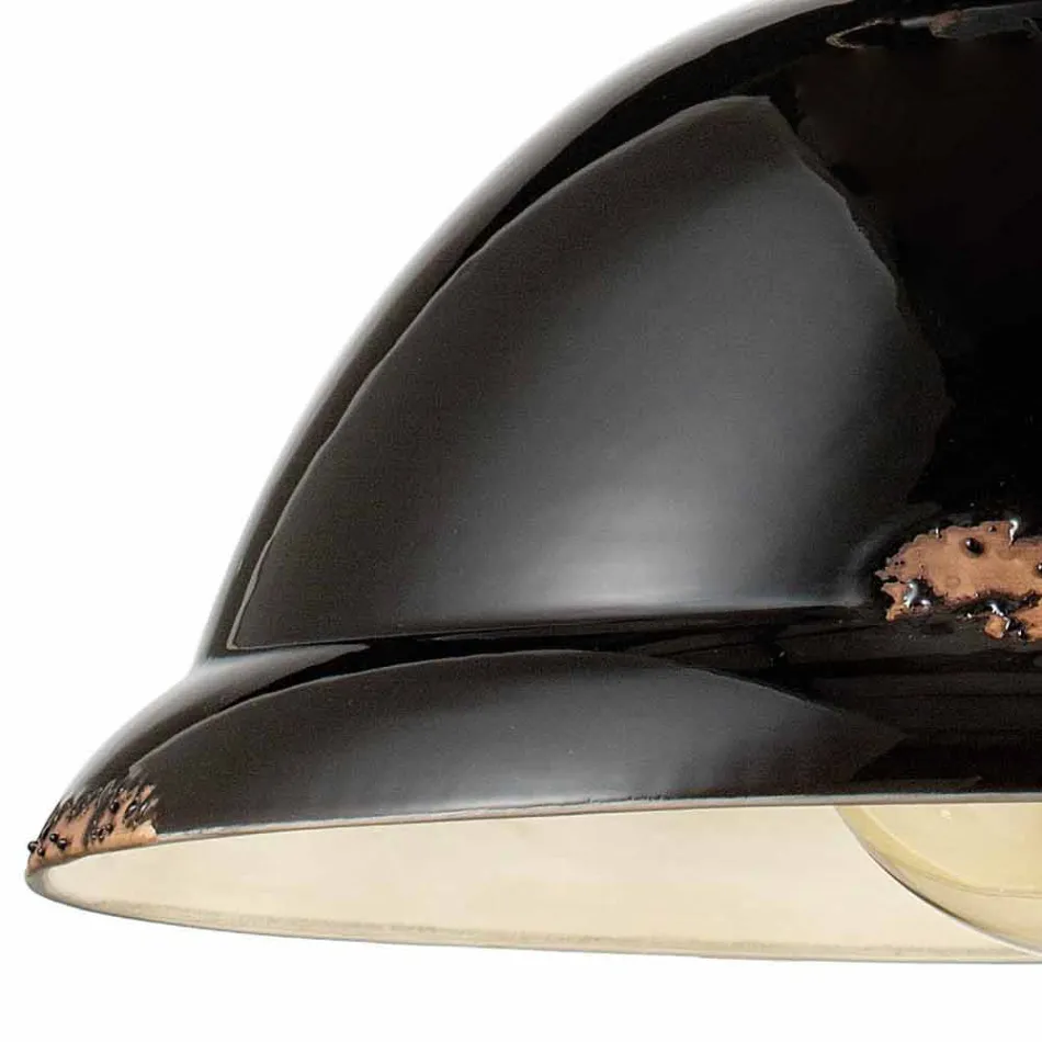Lustre cloche en céramique vintage et métal Angela Ferroluce Viadurini