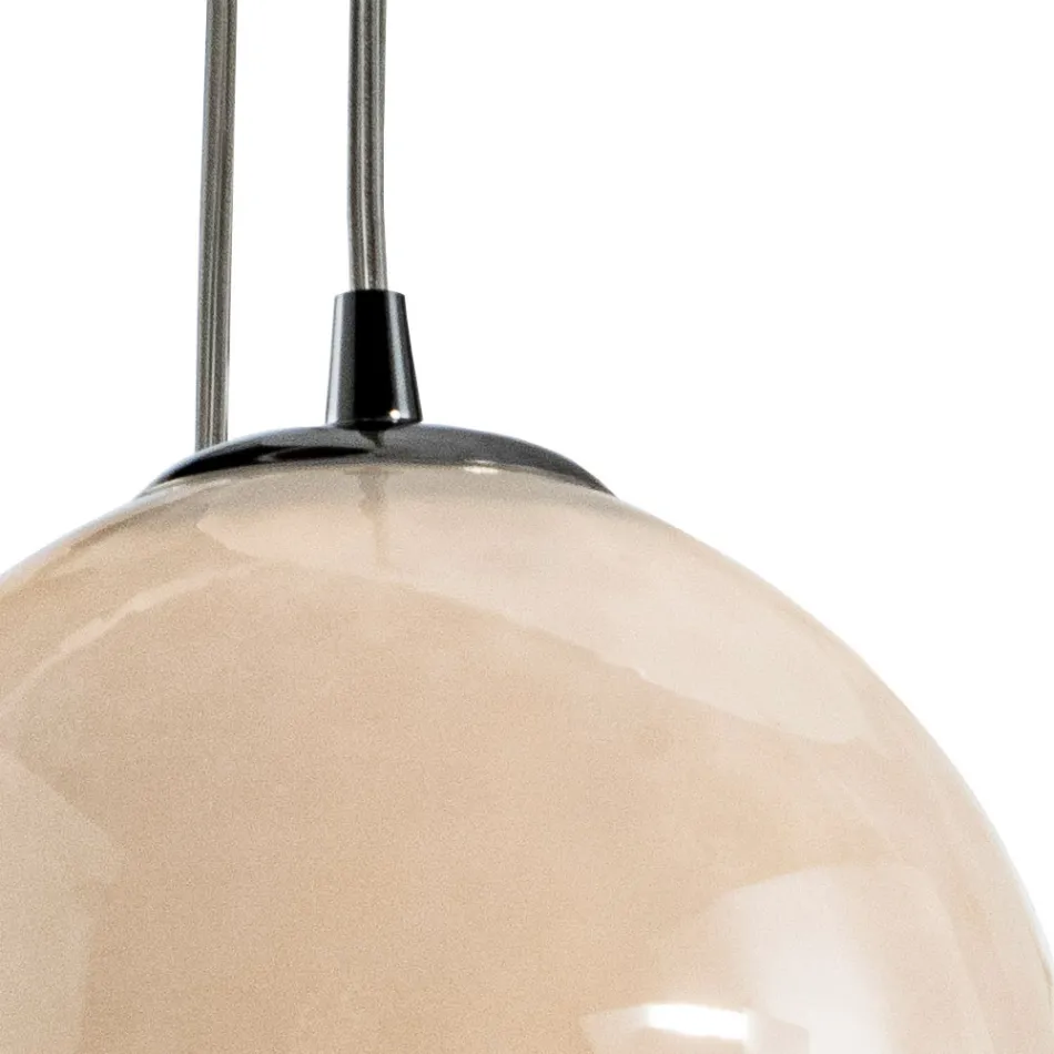 Lustre en verre vénitien à cinq dômes, fabriqué en Italie - Lucilla Viadurini