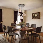 Lustre en verre vénitien à cinq dômes, fabriqué en Italie - Lucilla Viadurini