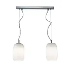 Lustre en verre soufflé à la main à deux ou trois lumières, fabriqué en Italie - Sibilla Viadurini