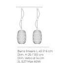 Lustre en verre soufflé à la main à deux ou trois lumières, fabriqué en Italie - Sibilla Viadurini