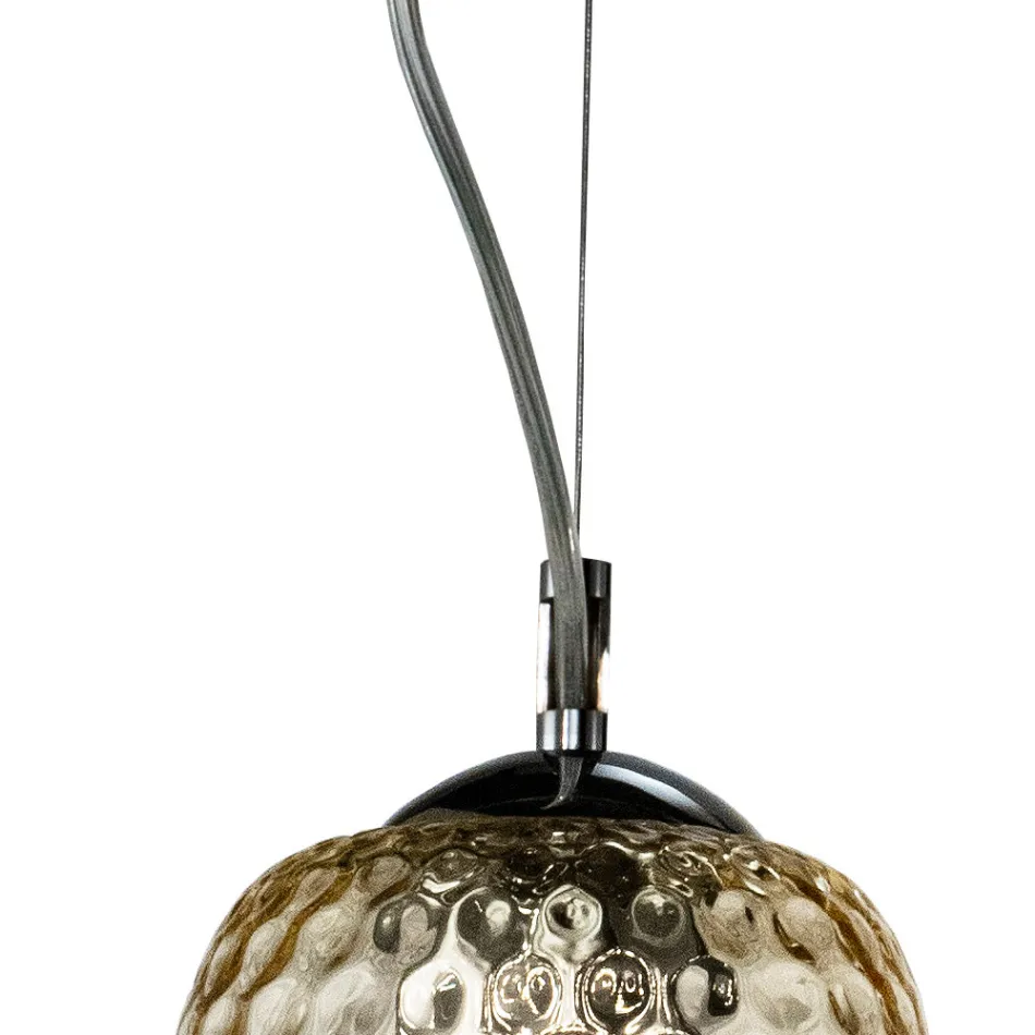 Lustre en verre soufflé à la main à deux ou trois lumières, fabriqué en Italie - Sibilla Viadurini
