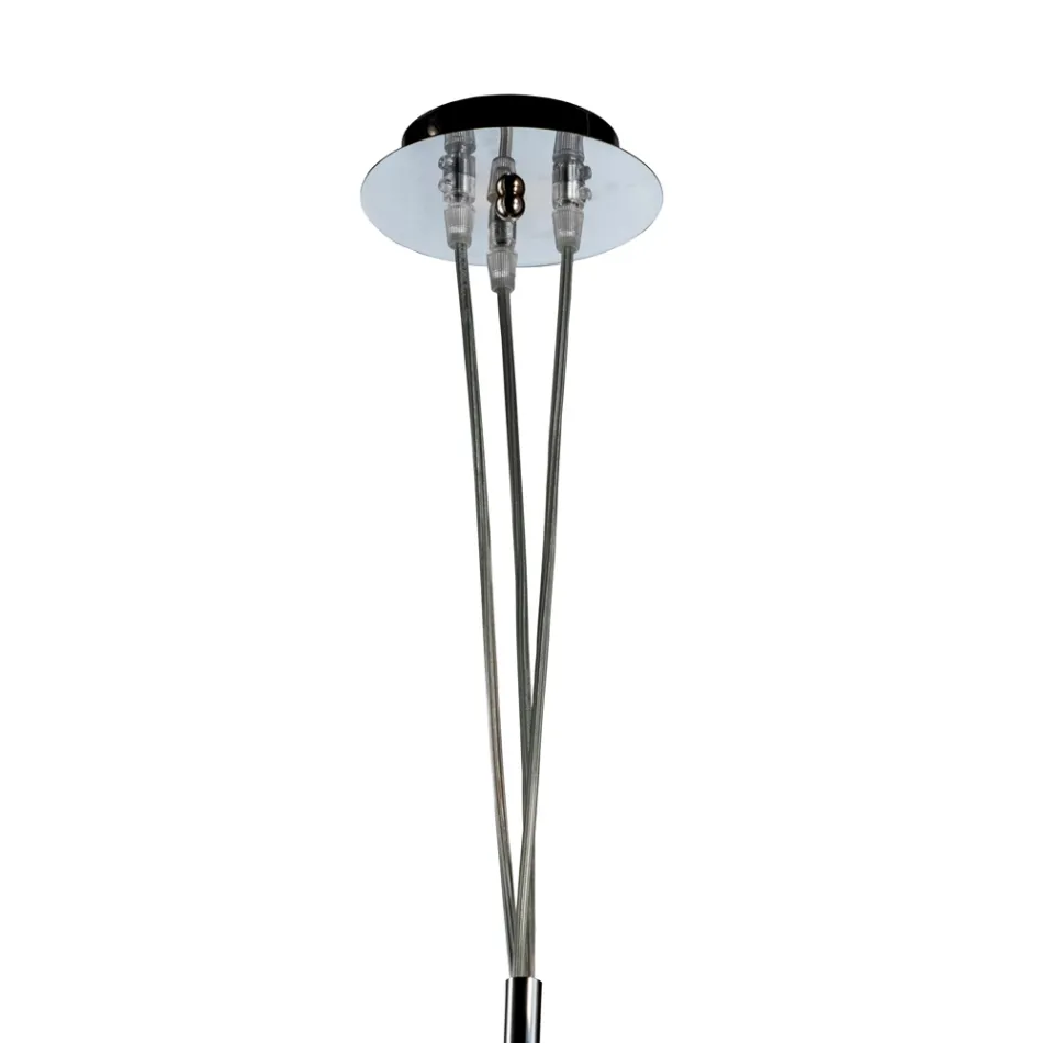 Lustre Lucilla à trois lumières en verre soufflé vénitien, fabriqué en Italie. Viadurini