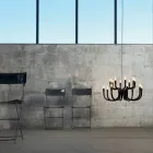 Lustre à suspension avec 16 ou 32 lumières en aluminium blanc ou noir - Alviso Viadurini