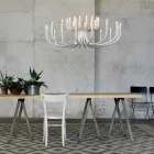 Lustre à suspension avec 16 ou 32 lumières en aluminium blanc ou noir - Alviso Viadurini