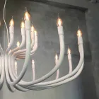 Lustre à suspension avec 16 ou 32 lumières en aluminium blanc ou noir - Alviso Viadurini