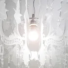 Suspension en plexiglas blanc satiné, fabriquée en Italie - Luca Viadurini