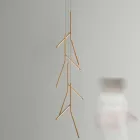 Lustre suspendu avec rosace en bois unique fabriqué en Italie - Orlov Viadurini