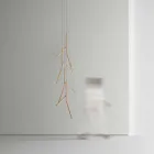 Lustre suspendu avec rosace en bois unique fabriqué en Italie - Orlov Viadurini