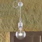 suspension céramique rustique Chandelier Ferroluce Viadurini