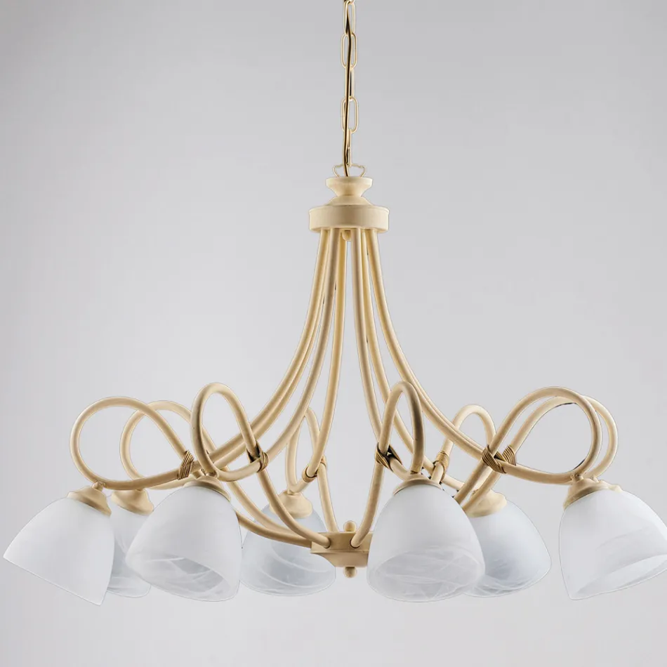 Suspension d'intérieur Cosmo en métal noir et verre Viadurini